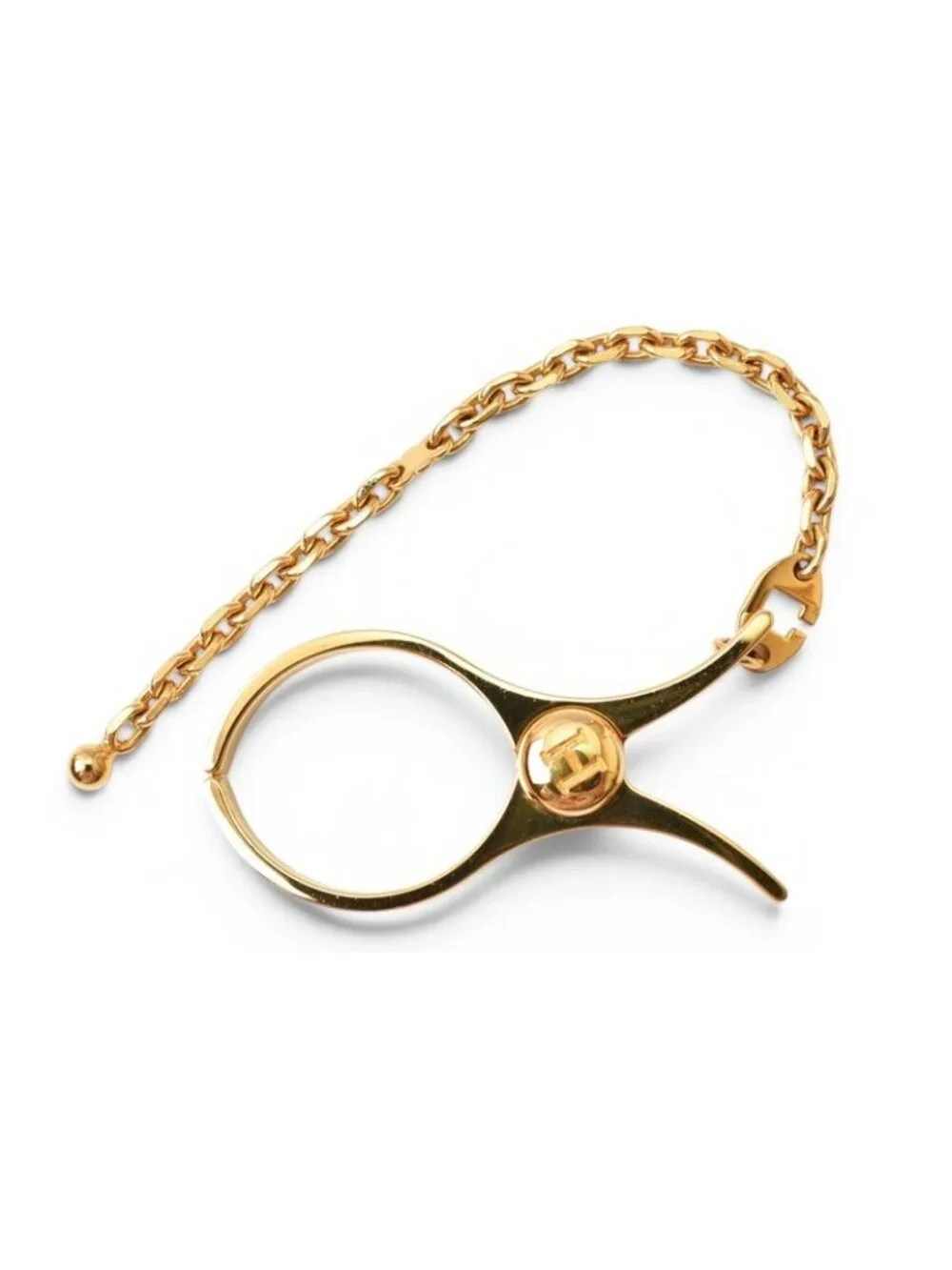 Hermes Clip Key Holder Phil Glove Charm Gold
